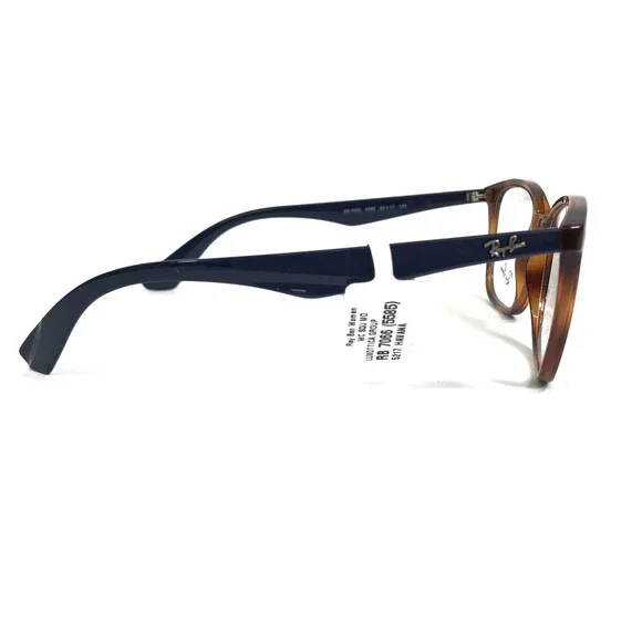 Ray-Ban Eyeglasses Frames RB7066 5585 Blue Brown Tortoise Square 52-17-140